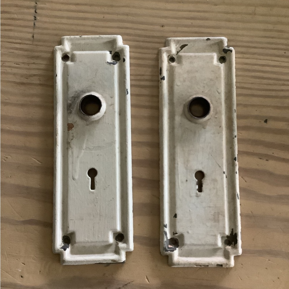2 Vintage brass door plates Antique door hardware